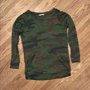 TNA Camouflage Long Sleeve Tee Green Brown